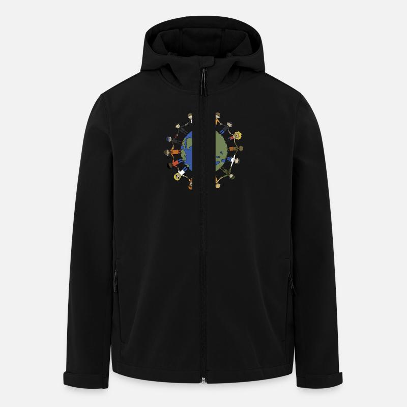Weltfrieden - Recycelte Männer Softshell-Jacke von Stanley/Stella - Schwarz