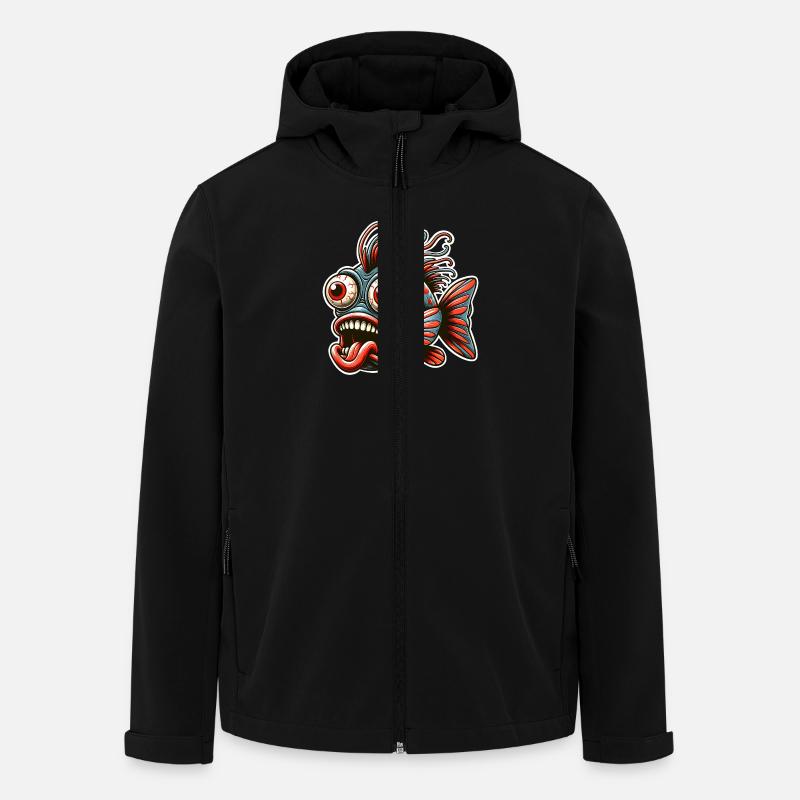 Fisch Crazy - Recycelte Männer Softshell-Jacke von Stanley/Stella - Schwarz
