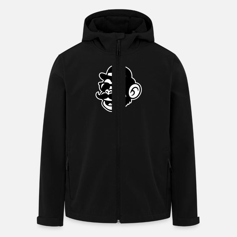 Affe Sir Mustache - Recycelte Männer Softshell-Jacke von Stanley/Stella - Schwarz