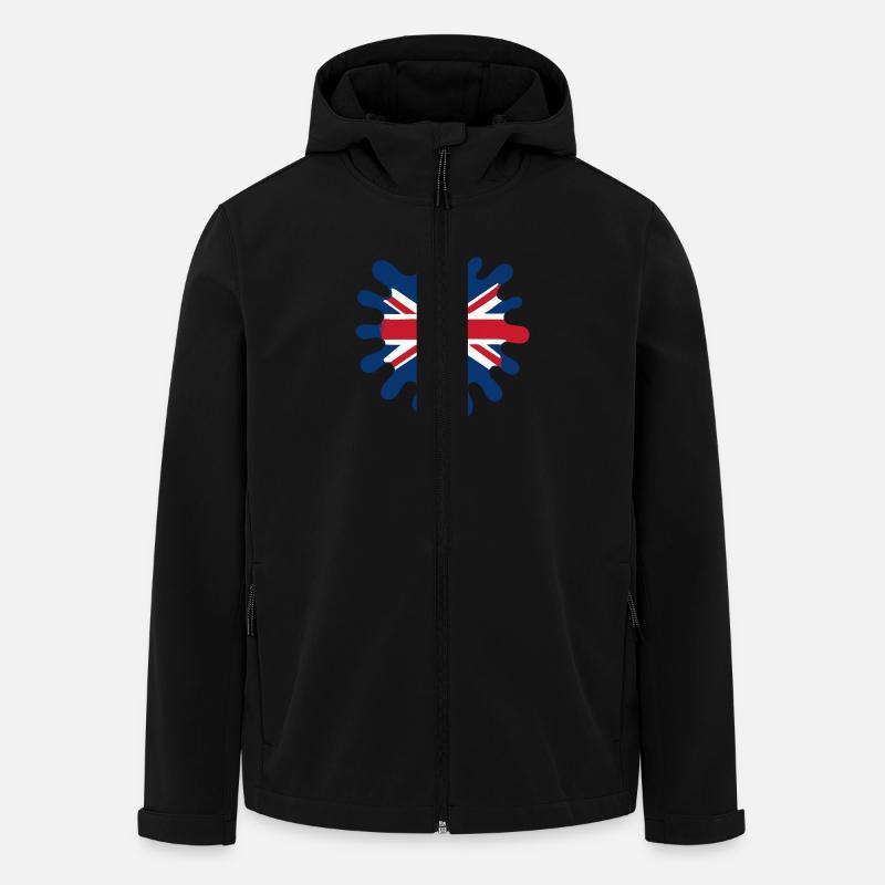Blobs de drapeau de l’Angleterre - Veste softshell homme en polyester recyclé Stanley/Stella - noir