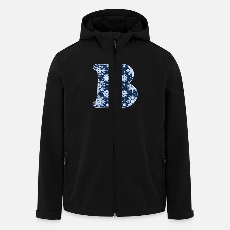 Buchstabe B Schneeflocken - Recycelte Männer Softshell-Jacke von Stanley/Stella - Schwarz