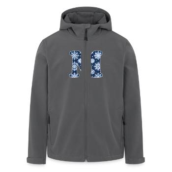 Buchstabe M Schneeflocken - Recycelte Männer Softshell-Jacke von Stanley/Stella - Schwarz - Vorne - AI Model Male 185 light (185cm)