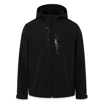 The Cat.png - Men’s Recycled Softshell Jacket by Stanley/Stella - black - Front - AI Model Male 185 light (185cm)