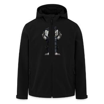 BADGER POLICE - Veste softshell homme en polyester recyclé Stanley/Stella - noir - Devant - AI Model Male 185 light (185cm)