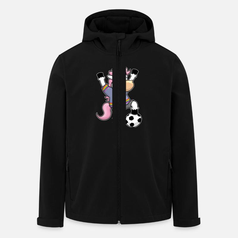 Fussball_Einhorn - Recycelte Männer Softshell-Jacke von Stanley/Stella - Schwarz