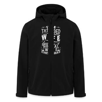 TATTOOED WIFE W - Men’s Recycled Softshell Jacket by Stanley/Stella - black - Front - AI Model Male 185 light (185cm)