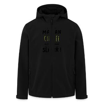 J'ai un maman cinglée et je peux m'en servir - Veste softshell homme en polyester recyclé Stanley/Stella - noir - Devant - AI Model Male 185 light (185cm)