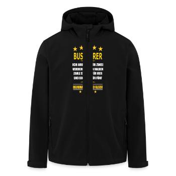 BUSFAHRER - Recycelte Männer Softshell-Jacke von Stanley/Stella - Schwarz - Vorne - AI Model Male 185 light (185cm)
