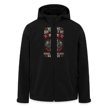 Don't touch my bike - EN - Men’s Recycled Softshell Jacket by Stanley/Stella - black - Front - AI Model Male 185 light (185cm)