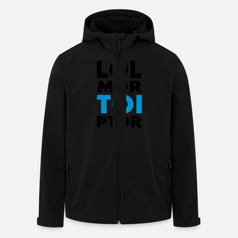 lol mdr TOI ptdr (2c) - Veste softshell homme en polyester recyclé Stanley/Stella - noir