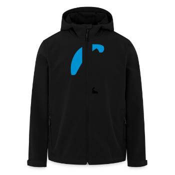 Paragliding - Men’s Recycled Softshell Jacket by Stanley/Stella - black - Front - AI Model Male 185 light (185cm)