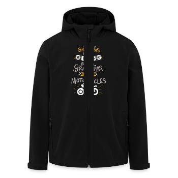 Grandpas Play Bingo Real Grandpas Ride Motorcycles - Men’s Recycled Softshell Jacket by Stanley/Stella - black - Front - AI Model Male 185 light (185cm)
