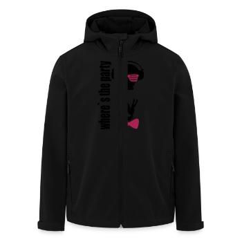 où est la partie - Veste softshell homme en polyester recyclé Stanley/Stella - noir - Devant - AI Model Male 185 light (185cm)