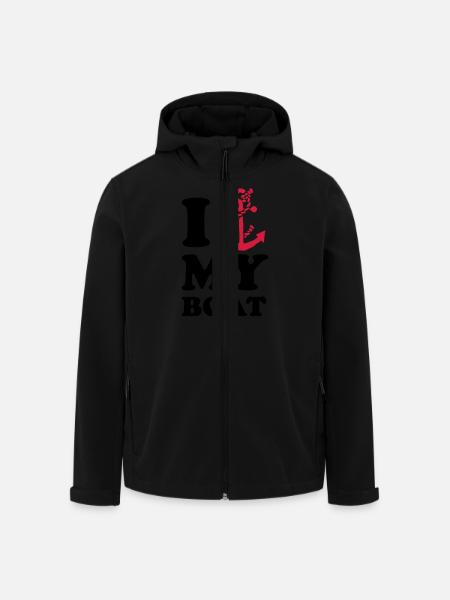 I love my boat - Men’s Recycled Softshell Jacket by Stanley/Stella - black