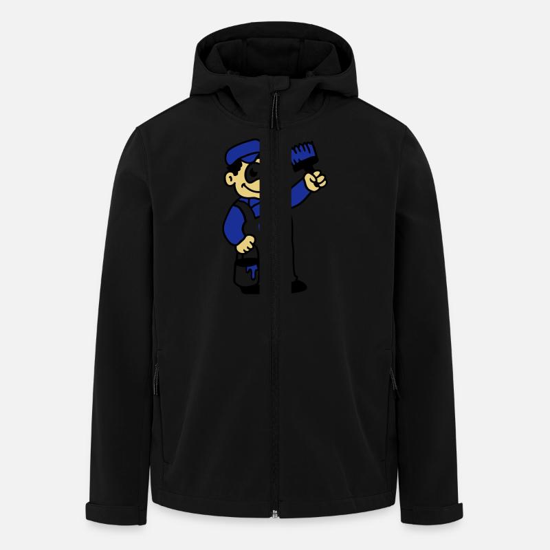 Painter with brush and paint - Men’s Recycled Softshell Jacket by Stanley/Stella - black