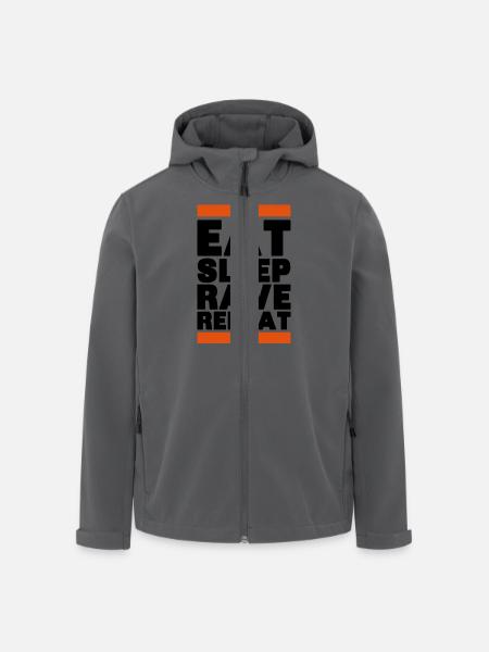 eat sleep repeat rave - Men’s Recycled Softshell Jacket by Stanley/Stella - black