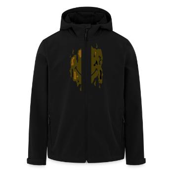 Smiley Mud - Men’s Recycled Softshell Jacket by Stanley/Stella - black - Front - AI Model Male 185 light (185cm)