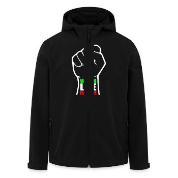 Women life freedom - Men’s Recycled Softshell Jacket by Stanley/Stella - black - Front - AI Model Male 185 light (185cm)