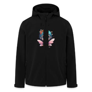 Fairy - Men’s Recycled Softshell Jacket by Stanley/Stella - black - Front - AI Model Male 185 light (185cm)
