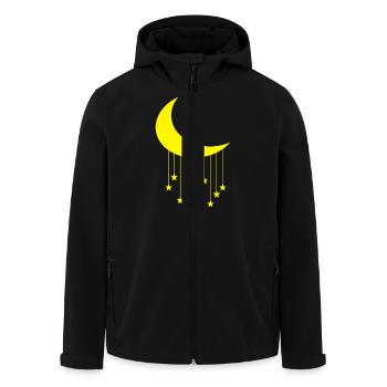 Mond und Sterne - Recycelte Männer Softshell-Jacke von Stanley/Stella - Schwarz - Vorne - AI Model Male 185 light (185cm)