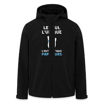 Papa Ours le seul l unique l authentique - Veste softshell homme en polyester recyclé Stanley/Stella - noir - Devant - AI Model Male 185 light (185cm)