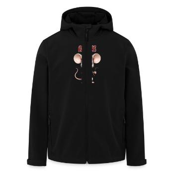 Ratte - chinesisches Sternzeichen - Astrologie - Recycelte Männer Softshell-Jacke von Stanley/Stella - Schwarz - Vorne - AI Model Male 185 light (185cm)