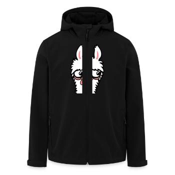 Llama Nerd Geek Lunettes à monture de corne Smart Funny Grimace - Veste softshell homme en polyester recyclé Stanley/Stella - noir - Devant - AI Model Male 185 light (185cm)