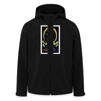 ॐMEGoA Logo 1# - Recycelte Männer Softshell-Jacke von Stanley/Stella - Schwarz - Vorne - AI Model Male 185 light (185cm)