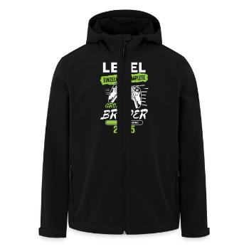Level Einzelkind Complete Großer Bruder 2025 - Recycelte Männer Softshell-Jacke von Stanley/Stella - Schwarz - Vorne - AI Model Male 185 light (185cm)