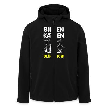 Bienen Katzen Summ Schnurr Glücklich Imker Katzen - Recycelte Männer Softshell-Jacke von Stanley/Stella - Schwarz - Vorne - AI Model Male 185 light (185cm)