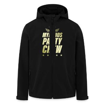 Mykonos Party Crew Gold - Recycelte Männer Softshell-Jacke von Stanley/Stella - Schwarz - Vorne - AI Model Male 185 light (185cm)