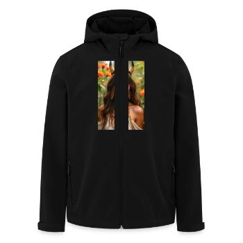 Hathor, goldener Kopfschmuck mit Sonnenscheibe - Recycelte Männer Softshell-Jacke von Stanley/Stella - Schwarz - Vorne - AI Model Male 185 light (185cm)