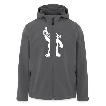 Singe avec de la bière drôle de fête - Veste softshell homme en polyester recyclé Stanley/Stella - noir - Devant - AI Model Male 185 light (185cm)