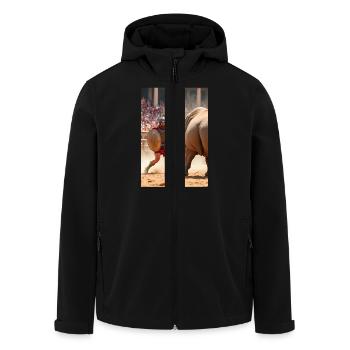 Stahl trifft Horn, slawischer Sturm stoppt römischen Donner - Recycelte Männer Softshell-Jacke von Stanley/Stella - Schwarz - Vorne - AI Model Male 185 light (185cm)