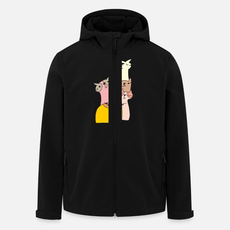 katzen treffen bunt - Recycelte Männer Softshell-Jacke von Stanley/Stella - Schwarz