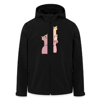 katzen treffen rosa - Recycelte Männer Softshell-Jacke von Stanley/Stella - Schwarz - Vorne - AI Model Male 185 light (185cm)