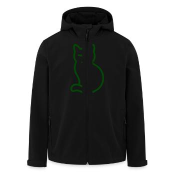 Line Art Katze – Minimalistisches Katzenmotiv - Recycelte Männer Softshell-Jacke von Stanley/Stella - Schwarz - Vorne - AI Model Male 185 light (185cm)