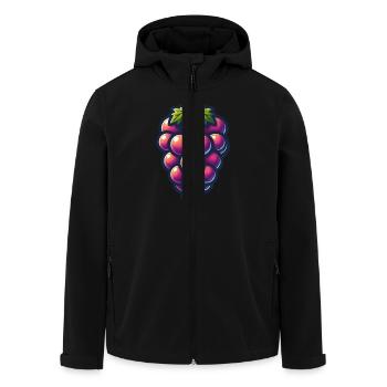 Grapes - Men’s Recycled Softshell Jacket by Stanley/Stella - black - Front - AI Model Male 185 light (185cm)