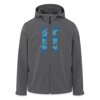 Swimmer's Life: Hold Your Breath - Men’s Recycled Softshell Jacket by Stanley/Stella - anthracite - Front - AI Model Male 185 light (185cm)