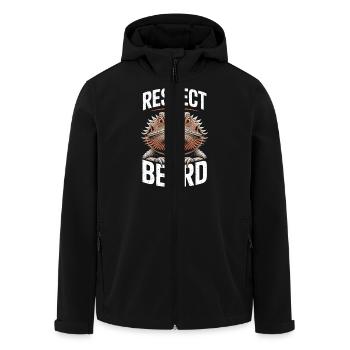 Respect the Beard! Bartagame Reptil Terraristik - Recycelte Männer Softshell-Jacke von Stanley/Stella - Schwarz - Vorne - AI Model Male 185 light (185cm)