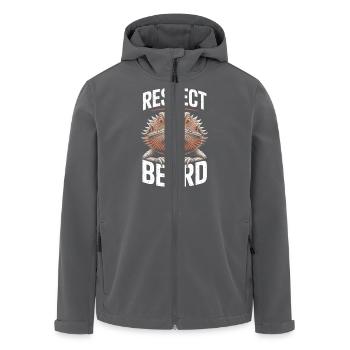 Respect the Beard! Bearded Dragon Reptile Terraristics - Men’s Recycled Softshell Jacket by Stanley/Stella - anthracite - Front - AI Model Male 185 light (185cm)