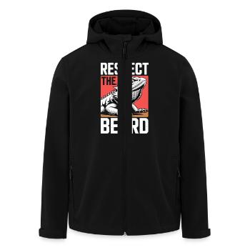 Respect the Beard! Bartagame Reptil Terraristik - Recycelte Männer Softshell-Jacke von Stanley/Stella - Schwarz - Vorne - AI Model Male 185 light (185cm)