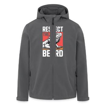 Respect the Beard! Bearded Dragon Reptile Terraristics - Men’s Recycled Softshell Jacket by Stanley/Stella - anthracite - Front - AI Model Male 185 light (185cm)