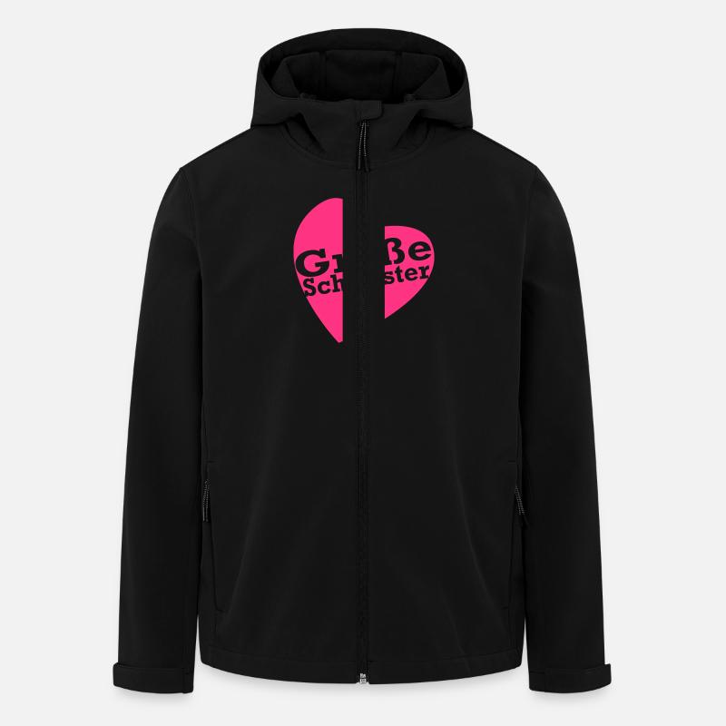 Große Schwester Herz - Recycelte Männer Softshell-Jacke von Stanley/Stella - Schwarz