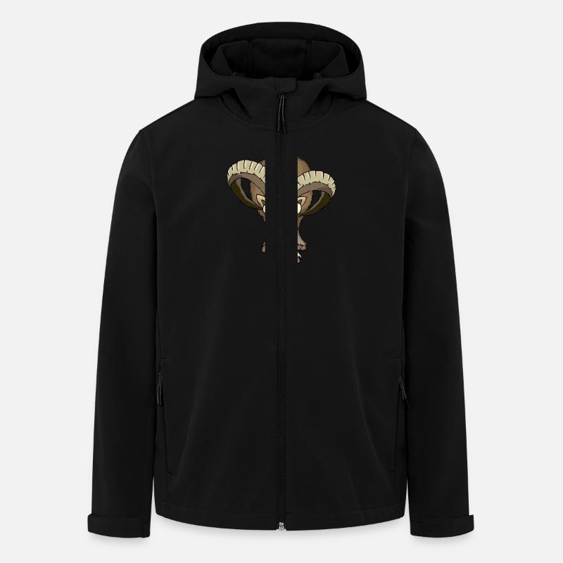 bockiges Mufflon - Recycelte Männer Softshell-Jacke von Stanley/Stella - Schwarz