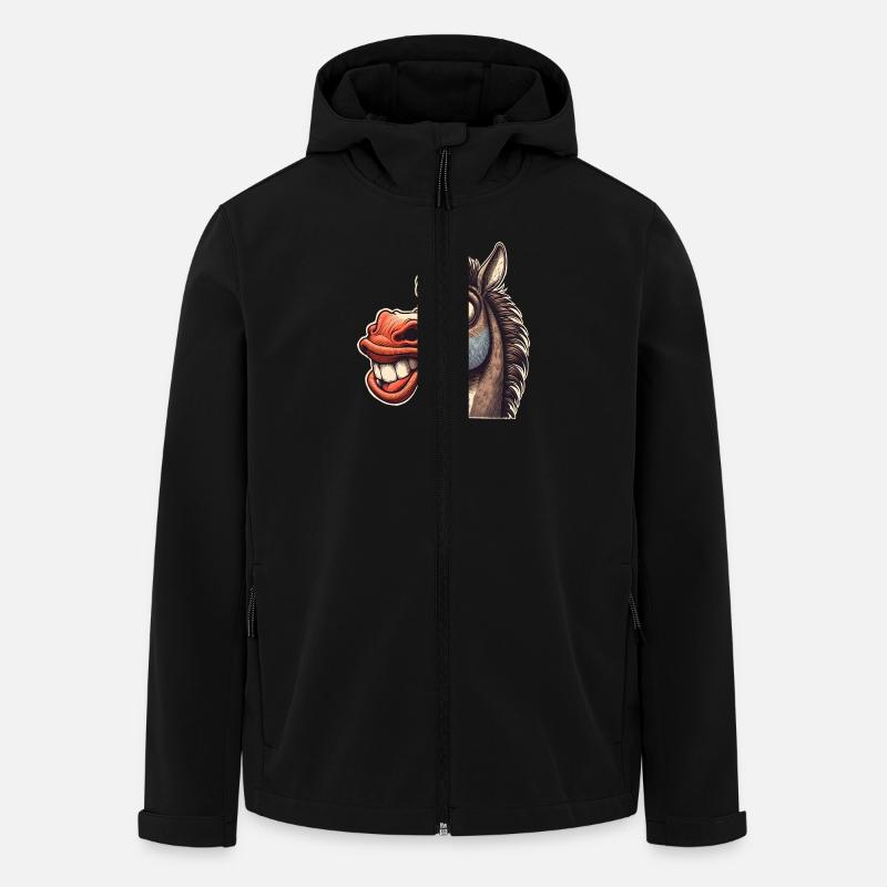 Pferd - Recycelte Männer Softshell-Jacke von Stanley/Stella - Schwarz
