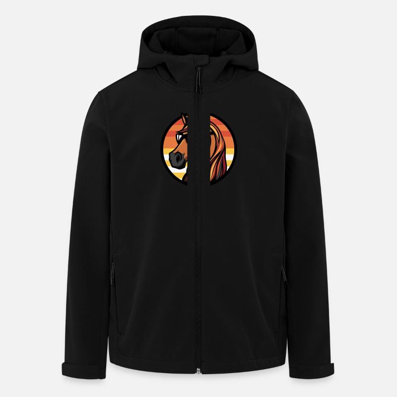 Pferd Cool Comic - Recycelte Männer Softshell-Jacke von Stanley/Stella - Schwarz