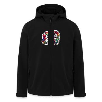 Color zodiac: Pisces - Men’s Recycled Softshell Jacket by Stanley/Stella - black - Front - AI Model Male 185 light (185cm)