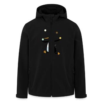 Pinguin jongliert Eis - Recycelte Männer Softshell-Jacke von Stanley/Stella - Schwarz - Vorne - AI Model Male 185 light (185cm)