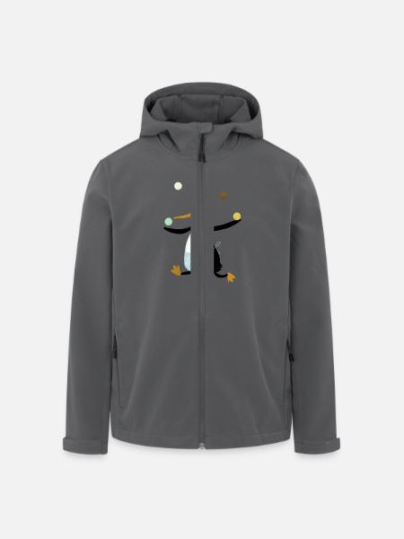Pinguin jongliert Eis - Recycelte Männer Softshell-Jacke von Stanley/Stella - Schwarz